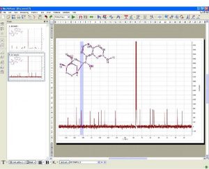 Predict NMR spectrum in the background and highlight the regions in your dataset