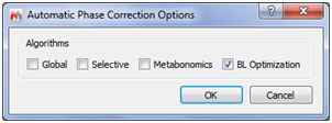 New automatic Phase Correction algorithm with Baseline optimization