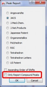 Capability to report only compound peaks