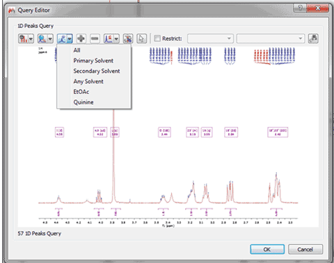 Search for peaks with a specific compound label