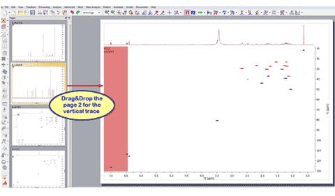 Capability to drag&drop 1D spectra over a 2D dataset to use them as external traces