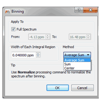 Average sum mode for binning