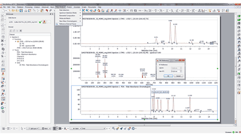 Calibration of chromatograms with external traces 