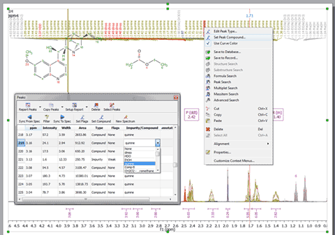 Capability to select the compound for each peak