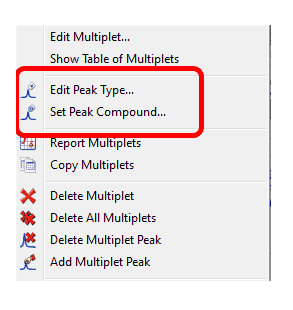 Capability to edit Peak Type at the multiplet level