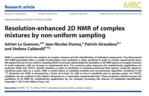 Resolution-enhanced 2D NMR of complex mixtures by non-uniform sampling
