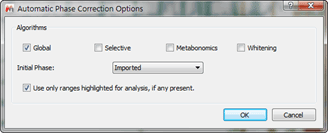 Figure 5 Phase Correction Options